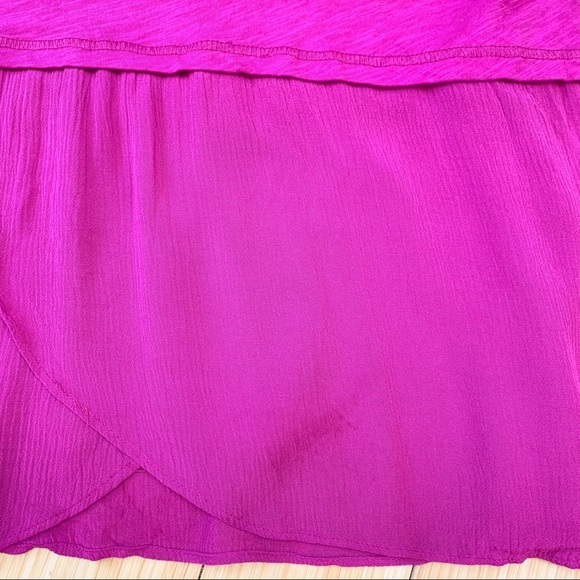 Anthropologie Fuschia Henley Style Tank Top, S. - Picture 3 of 6